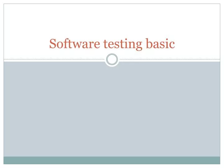 software testing basic