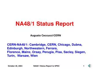 NA48/1 Status Report