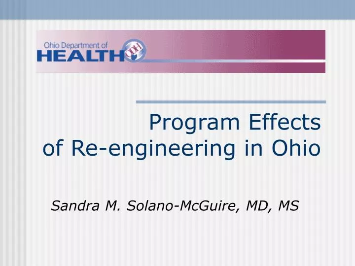 program effects of re engineering in ohio