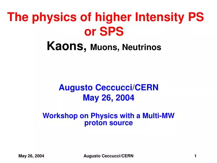 the physics of higher intensity ps or sps kaons muons neutrinos