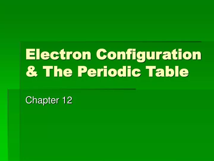 electron configuration the periodic table