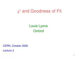 ? 2 and Goodness of Fit