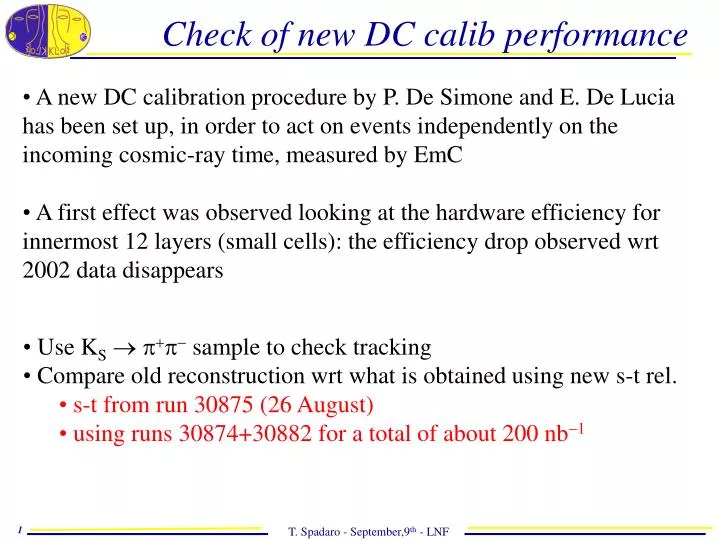 check of new dc calib performance