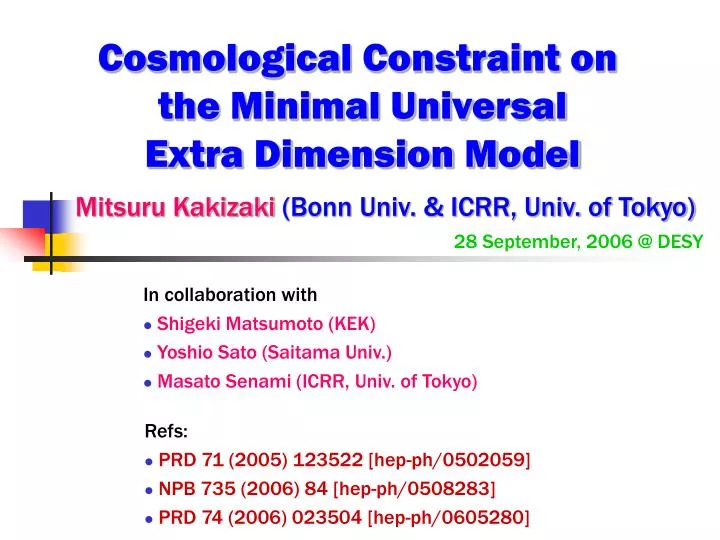 cosmological constraint on the minimal universal extra dimension model