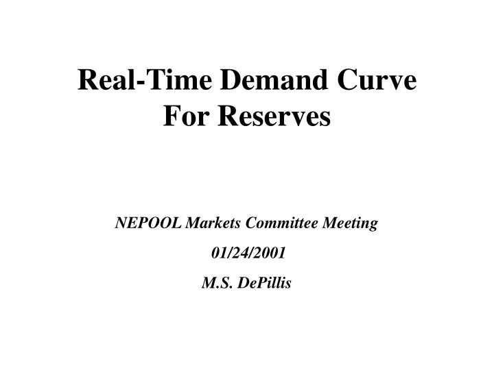 real time demand curve for reserves