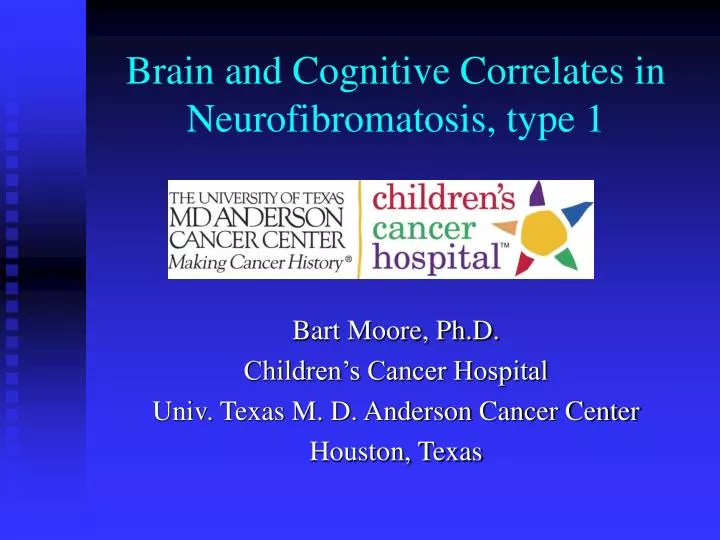 brain and cognitive correlates in neurofibromatosis type 1