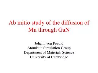 Ab initio study of the diffusion of Mn through GaN