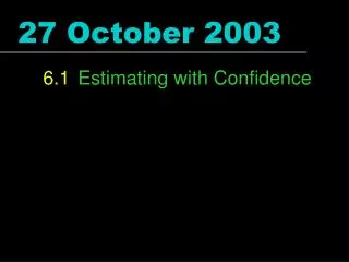 27 October 2003