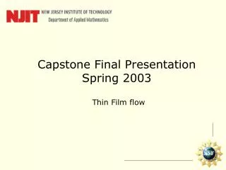 Capstone Final Presentation Spring 2003