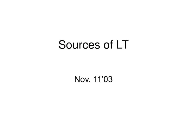 sources of lt