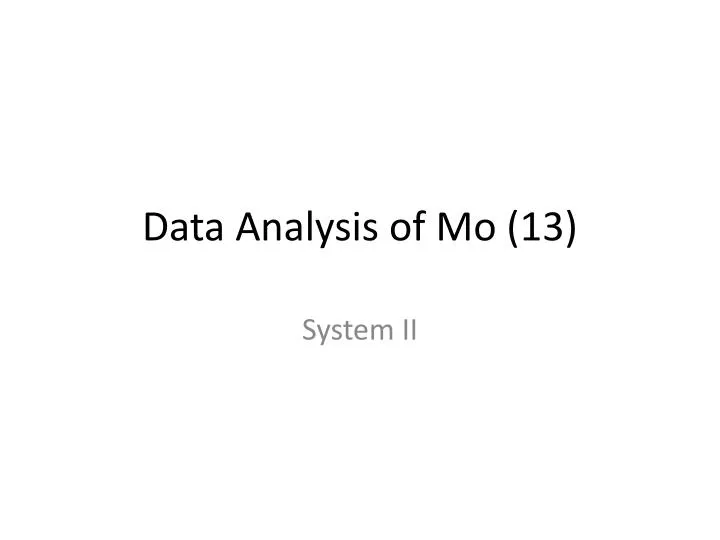 data analysis of mo 13