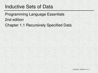 Inductive Sets of Data