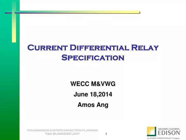 current differential relay specification