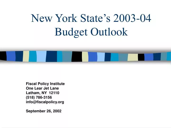 new york state s 2003 04 budget outlook