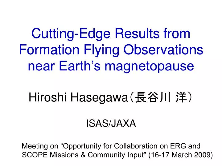 cutting edge results from formation flying observations near earth s magnetopause