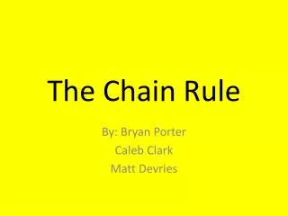 The Chain Rule