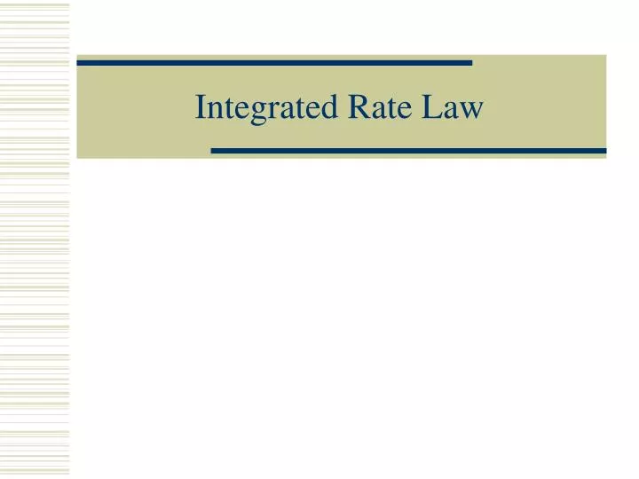 integrated rate law