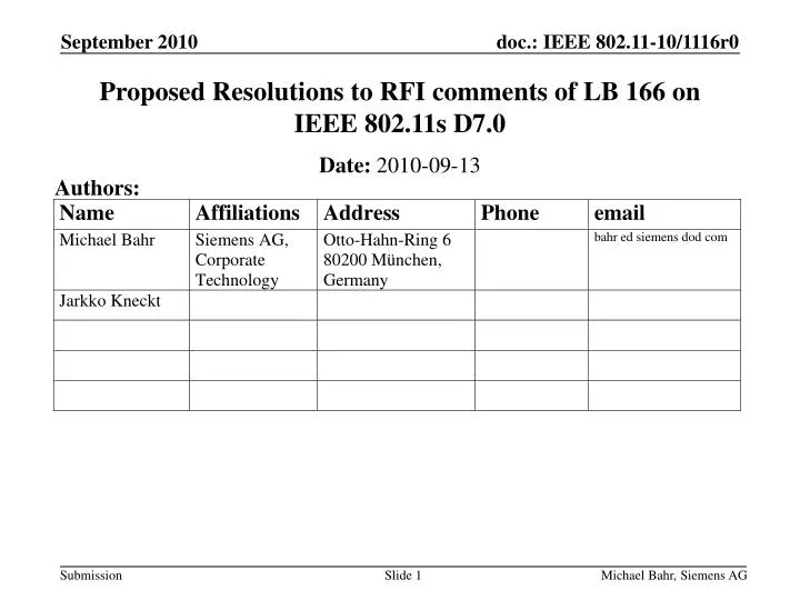proposed resolutions to rfi comments of lb 166 on ieee 802 11s d7 0