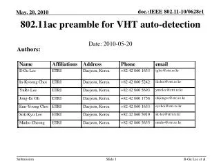 802.11ac preamble for VHT auto-detection