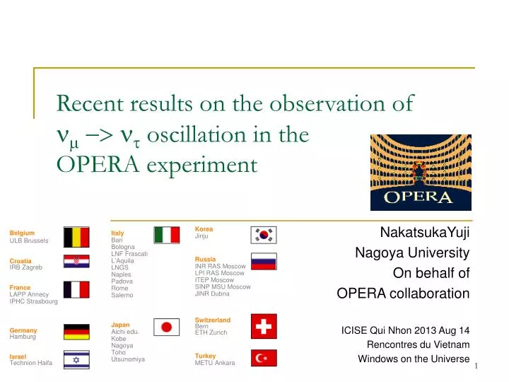 recent results on the observation of n m n t oscillation in the opera experiment