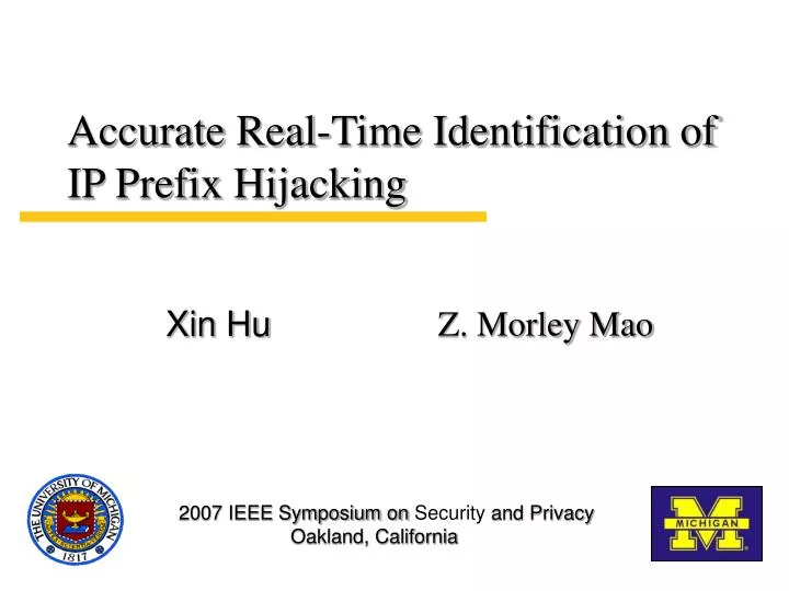accurate real time identification of ip prefix hijacking
