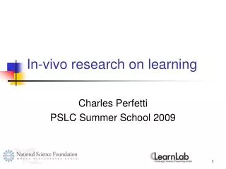 In-vivo research on learning