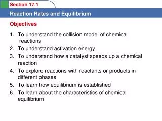 To understand the collision model of chemical reactions To understand activation energy