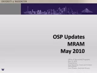 OSP Updates MRAM May 2010