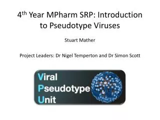 4 th Year MPharm SRP: Introduction to Pseudotype Viruses