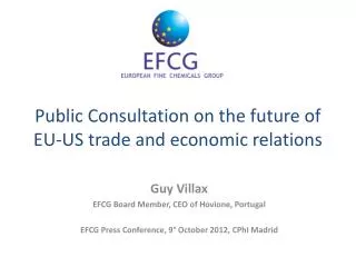 Public Consultation on the future of EU-US trade and economic relations