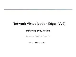 Network Virtualization Edge (NVE)