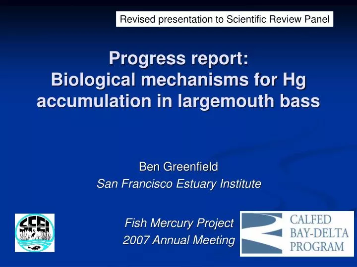 progress report biological mechanisms for hg accumulation in largemouth bass