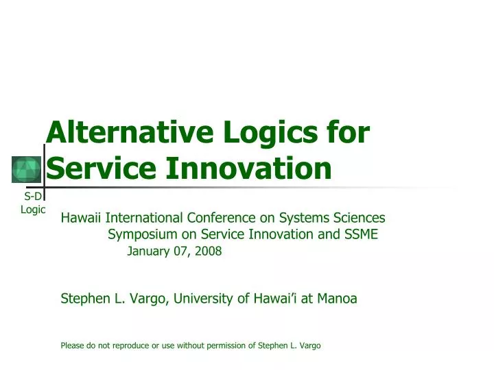 alternative logics for service innovation