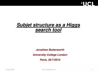 Subjet structure as a Higgs search tool