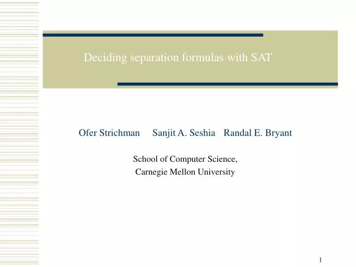 deciding separation formulas with sat