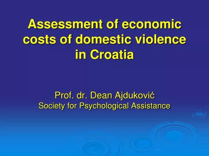 assessment of economic costs of domestic violence in croatia