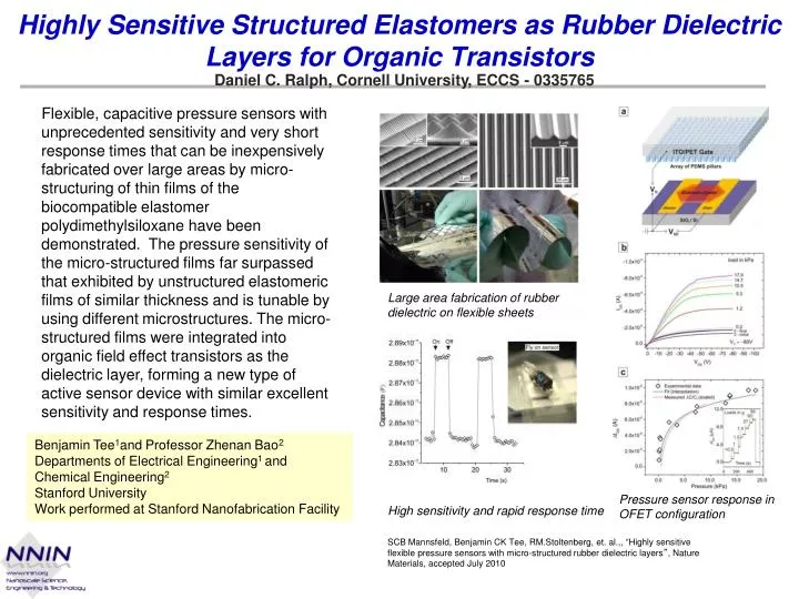 highly sensitive structured elastomers as rubber dielectric layers for organic transistors