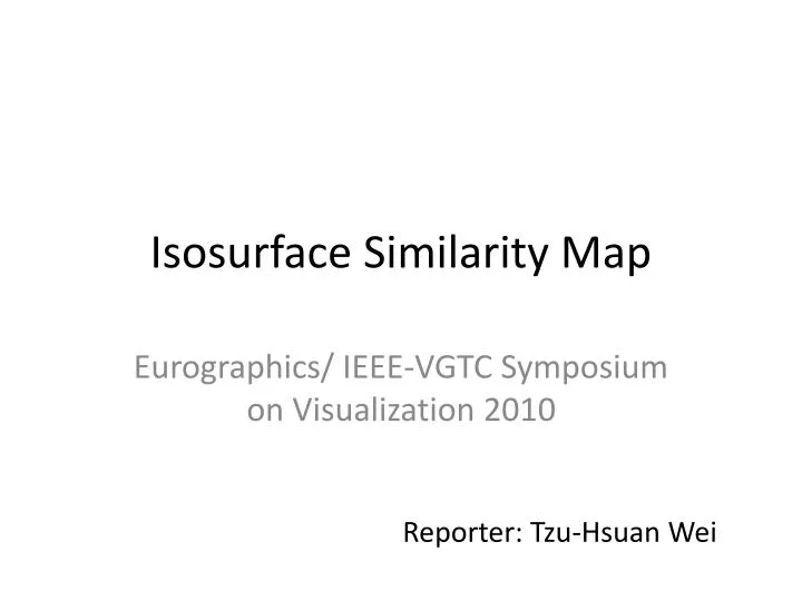 isosurface similarity map