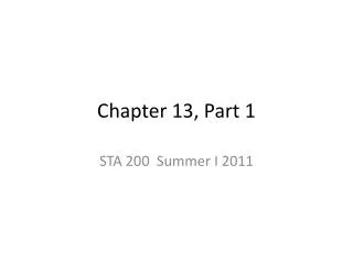 Chapter 13, Part 1