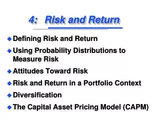 4:	Risk and Return