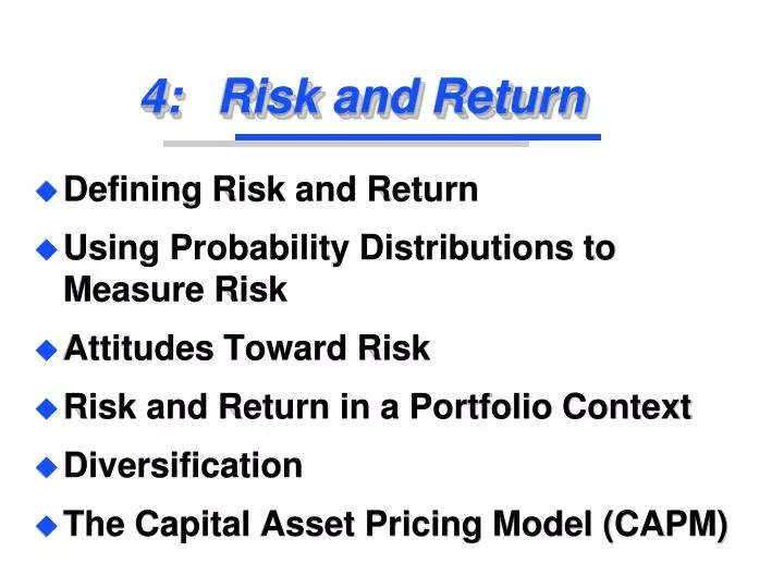 4 risk and return