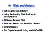 4:	Risk and Return - slide 1