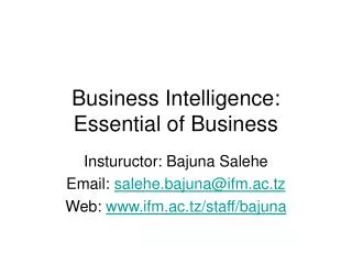 business intelligence essential of business