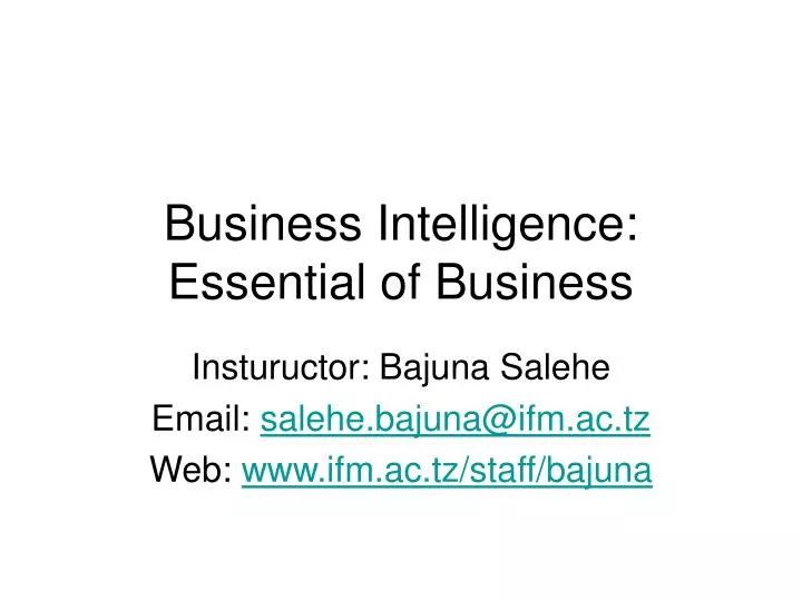 business intelligence essential of business