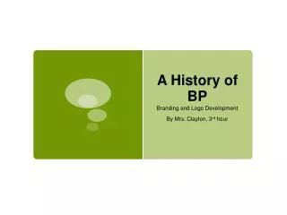 A History of BP