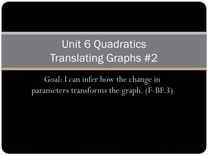 unit 6 quadratics translating graphs 2