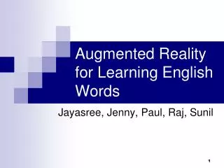 Augmented Reality for Learning English Words