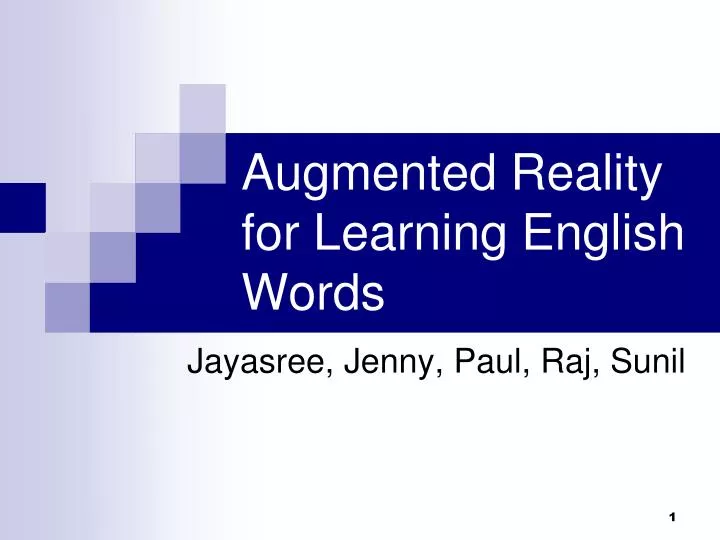 augmented reality for learning english words