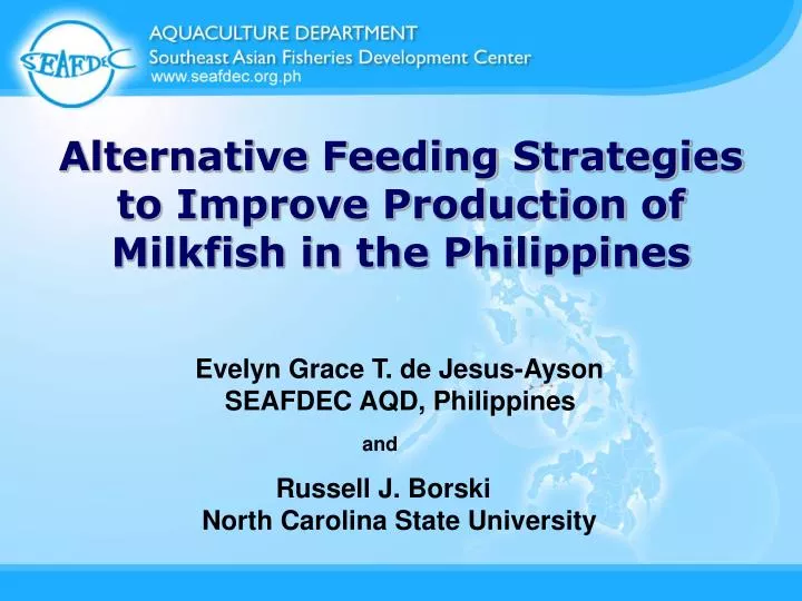 alternative feeding strategies to improve production of milkfish in the philippines
