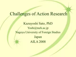 Challenges of Action Research